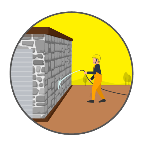 Mistakes during stone masonry - Wall curing