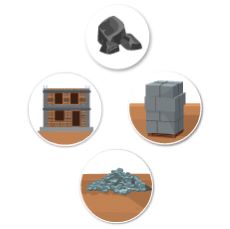 Basalt or black stone in construction and while making concrete