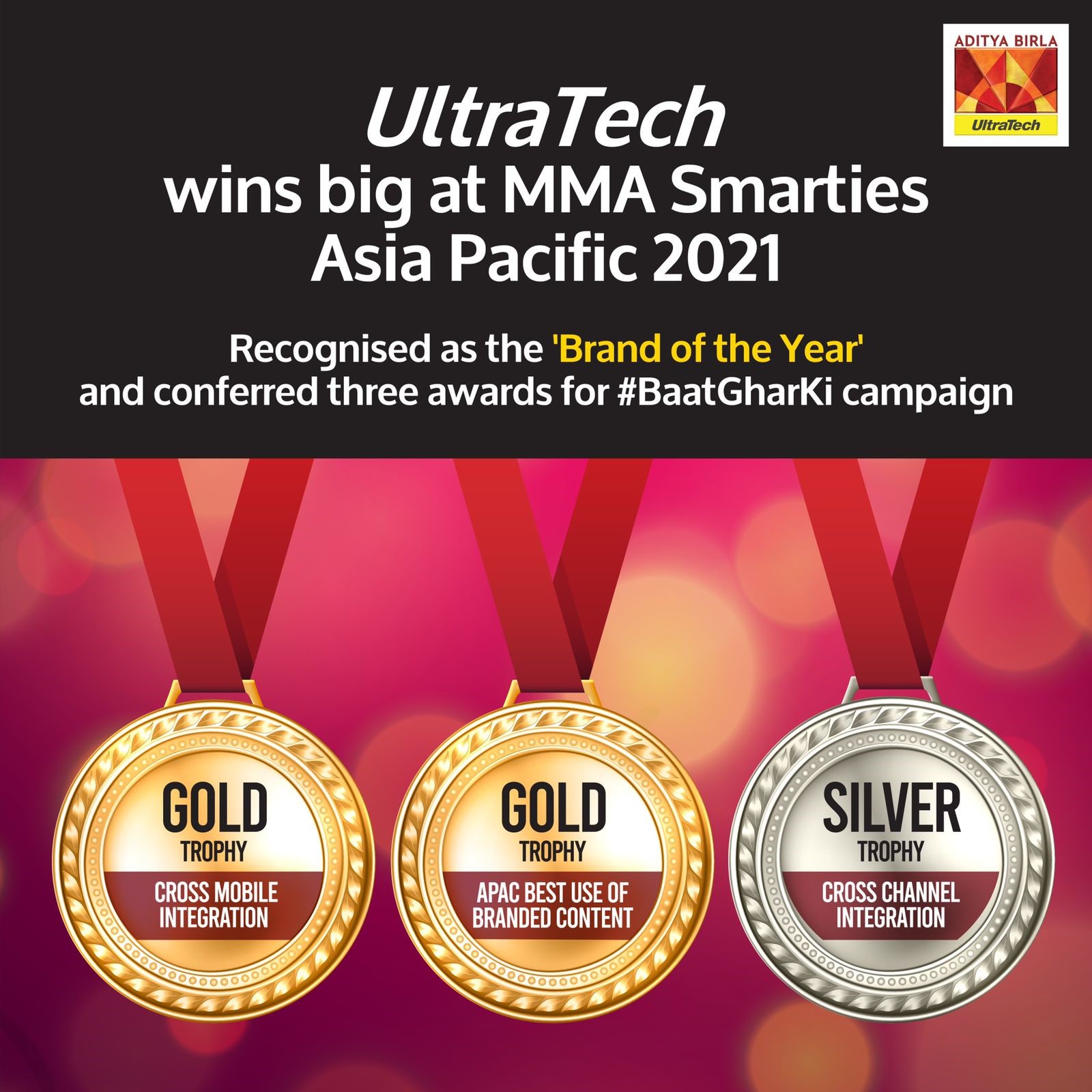 UltraTech awarded ‘Brand of the Year’ at MMA Smarties APAC 2021