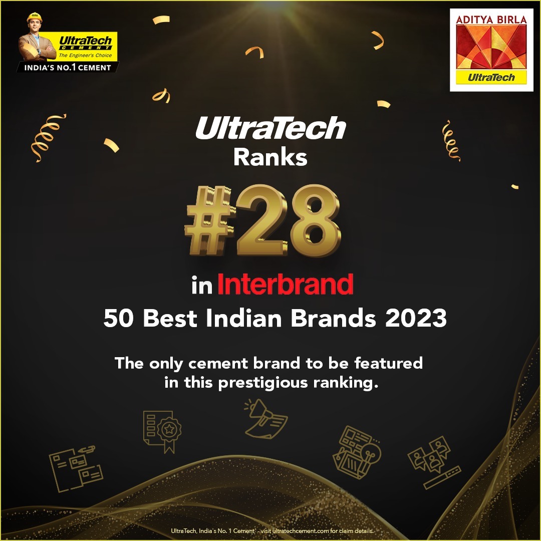 UltraTech ranks 28th in Interbrand's top 50 Best Indian Brands 2023