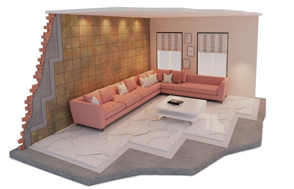 Decor homes by using tiles and marble.