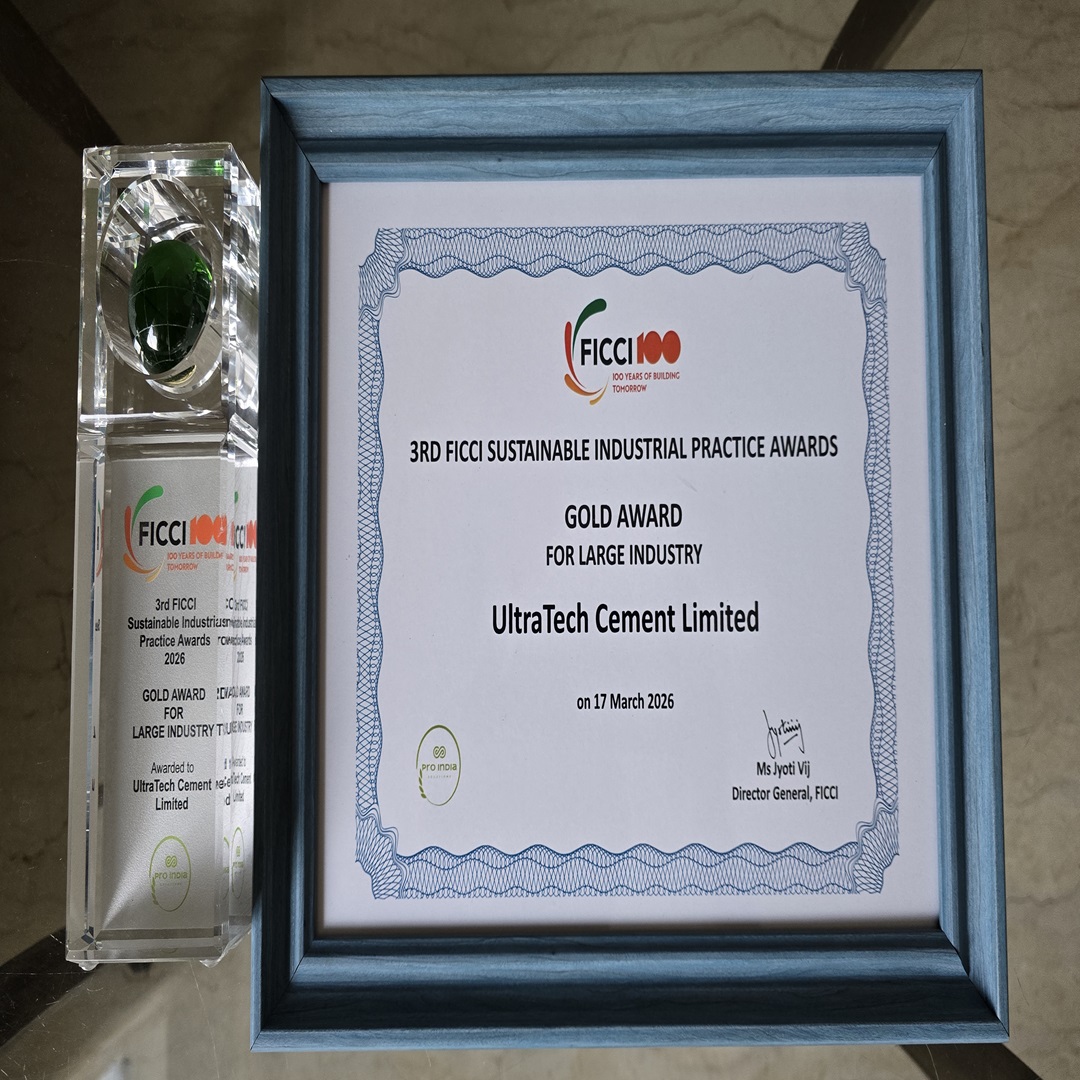 UltraTech reaffirms sustainability leadership with Gold at 3rd FICCI Sustainable Industrial Practice Awards