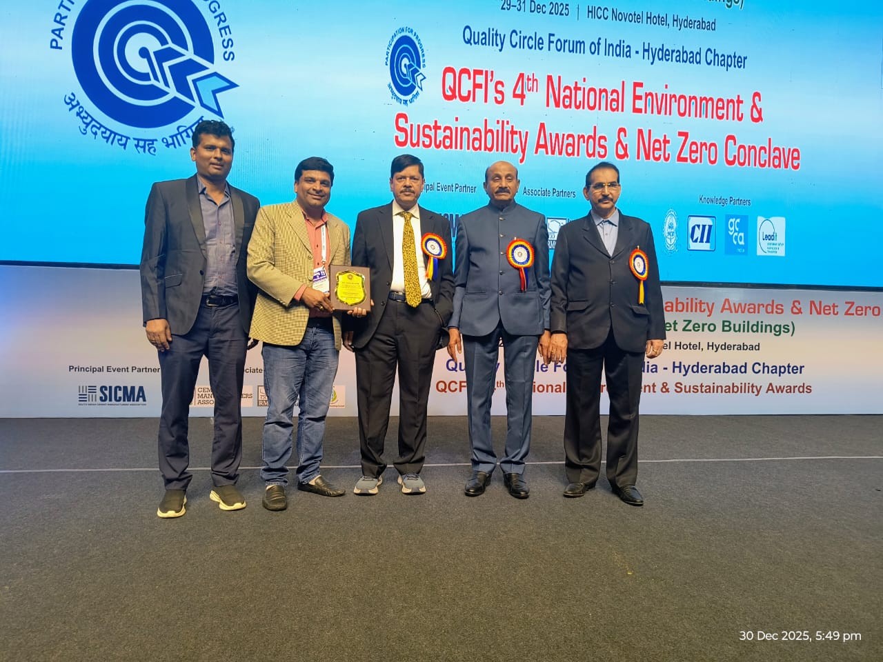 UltraTech felicitated at QCFI’s 4th National Environment & Sustainability Awards and Net Zero Conclave 2025