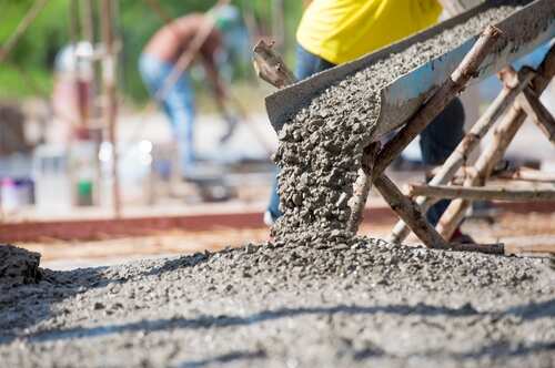 Close up ready mix concrete at construction site