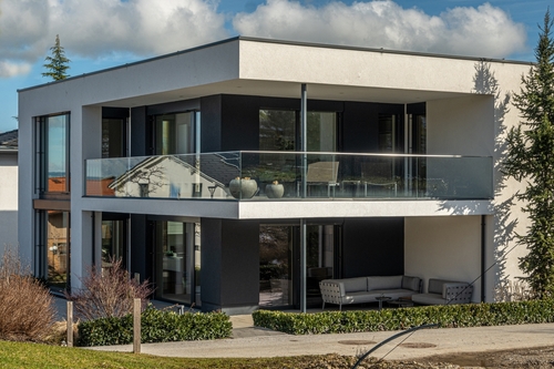 Modern two-story house with glass balcony | Ultratech