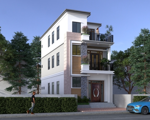 Modern three-storey villa with balconies | Ultrtaech