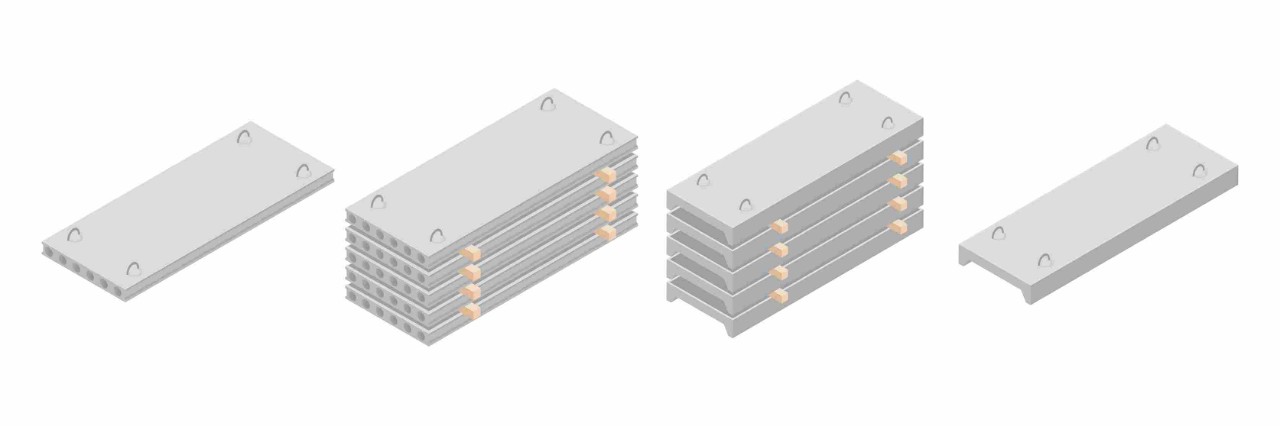 Precast concrete slabs and planks