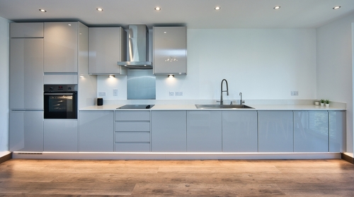 Modern grey kitchen cabinets and a sink | Ultratech