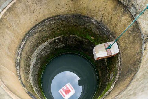 Deep and Unhealthy Dirty Borewell in the Tribal Village.