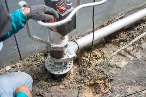 Construction site par pile foundation banane ka karya
