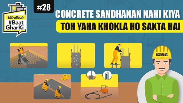 How to compact concrete Compaction of Concrete | #BaatGharKi Hindi | UltraTech Cement