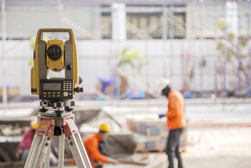 Construction site par tripod par rakha peela total station device
