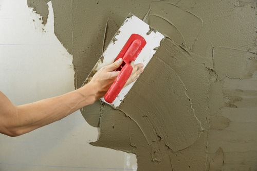 deewar par cement plaster lagane ka kaam