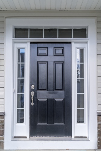 Black Fiberglass Door with Glass Panels | UltraTech