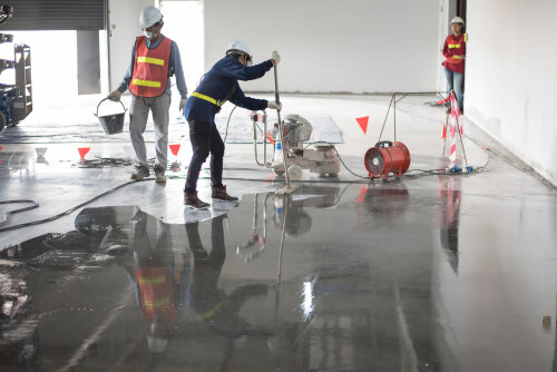 Epoxy Terrazzo Flooring in Garage