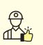 A Carpenter with thums up 